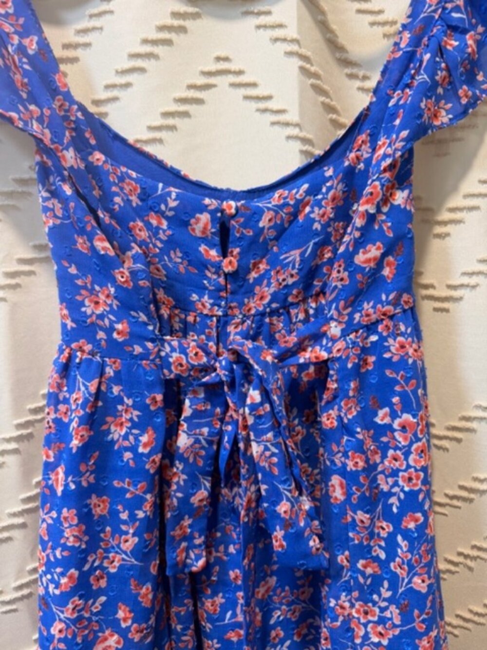 Berthie Paris Blue Floral Ruffle Tiered Midi Dress - Picture 14 of 14